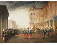 Zichy Mihaly Parade in front of the Anichkov Palace on 26 February 1870 - Hermitage